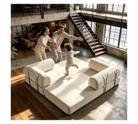 Canapé Lit Modulable,Banquette Convertible pour Pièce À Vivre Ouverte | Canapé Compressé Velours Côtelé,Multi-usages Et Pliable Pour Appartement Ville(Off-white,220cm/86.6inch)