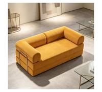 Canapé Lit Modulable,Banquette Convertible pour Pièce À Vivre Ouverte | Canapé Compressé Velours Côtelé,Multi-usages Et Pliable Pour Appartement Ville(Yellow,220cm/86.6inch)
