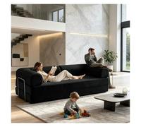 Canapé Lit Modulable,Banquette Convertible pour Pièce À Vivre Ouverte | Canapé Compressé Velours Côtelé,Multi-usages Et Pliable Pour Appartement Ville(Noir,220cm/86.6inch)