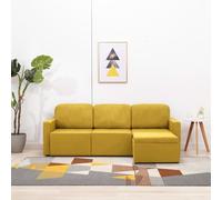 Canapé-Lit Modulaire 3 Places Jaune Tissu Jaune