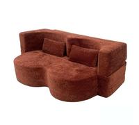 Canapé Lit Modulaire, Convertible Lounge Sofa avec 2 Coussins,Compressé sous Vide Tissu Chenille Design Courbe,Transformable en Lit pour Petit Salon 200 * 100 * 66CM