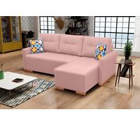 Canapé-lit multifonctionnel avec coffre de lit, grande surface de couchage et housse amovible - Canapé d'angle moderne avec ressorts ondulés et fonction sommeil pour invités | Disposition à droite 228