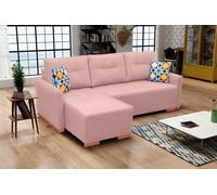 Canapé-lit multifonctionnel avec coffre de lit, grande surface de couchage et housse amovible - Canapé d'angle moderne avec ressorts ondulés et fonction de couchage pour invités | Layout gauche 228x15