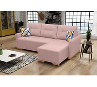 Canapé-lit multifonctionnel, avec tiroir de lit, grande surface de couchage et housse amovible, Canapé d'angle moderne, avec ressorts ondulés et fonction de sommeil, pour les invités, disposition à