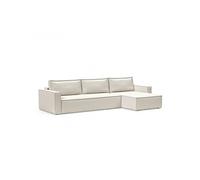 Canapé lit NEWILLA LOUNGER méridienne coffre tissu Bouclé Off White