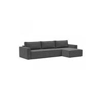 Canapé lit NEWILLA LOUNGER méridienne coffre tissu Taura Deep Grey