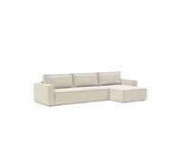 Canapé lit NEWILLA LOUNGER méridienne coffre tissu Taura Off White