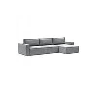 Canapé lit NEWILLA LOUNGER méridienne coffre tissu Taura Slate Grey