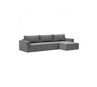 Canapé lit NEWILLA LOUNGER méridienne coffre tissu Twist Charcoal