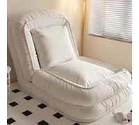 Canapé-lit Paresseux Pliable Chaise De Sol Chaise D’appoint Chaise Inclinable avec Support Dorsal Lit pour Chien Humain Réglable pour Le Salon Chambre à Coucher pour La Lec, White, 175+95CM