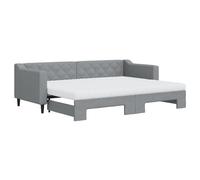 Canapé-lit pliable 2 en 1 gris clair, canapé de jour avec mécanisme d'extraction pour se transformer en lit double (80 x 200 cm), structure en bois et métal, comprend 2 matelas en mousse