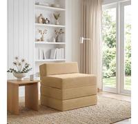 vidaXL Canapé-lit Pliable Crème 200 x 70 x 10 cm, Chambre, Meuble Convertible, Canapé rectangulaire, Gain de Place, Literie compacte, Matelas en Mousse