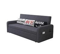 Canapé-lit pliable double en tissu de lin convertible, canapé-lit sectionnel avec lit gigogne, canapé paresseux portable pour le salon, rembourrage en latex C (rembourrage en éponge)