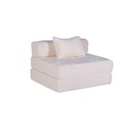 Canapé-lit pliable en mousse haute densité avec housse en peluche fauteuil convertible 2-en-1 beige