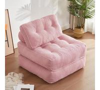 Canapé-lit Pliable et Convertible avec Oreiller, Matelas avec Support Dorsal, Fauteuil-lit Portable et Confortable pour Salon, Chambre à Coucher,Rose