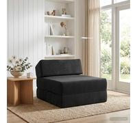 vidaXL Canapé-lit pliable Compact Gris foncé 60×70×41 cm Tissu, matelas intégré