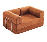 Canapé-lit Pliable Tissu en Coton,Convertible en Lit Double,Modulaire Canape 2 Place,Peu Encombrant pour Les Invités,Canapé de Sol Facile à Nettoyer et Adapté aux Animaux (Caramel, 2.0 meters)