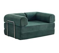 Canapé-lit Pliable Tissu en Coton,Convertible en Lit Double,Modulaire Canape 2 Place,Peu Encombrant pour Les Invités,Canapé de Sol Facile à Nettoyer et Adapté aux Animaux (Dark Green, 1.8 meters)