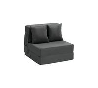 VEVOR Canapé-lit Pliant, 3 en 1, Fauteuil-lit Convertible Pliable, 2 oreillers et Housse Lavable, canapé-lit futon en Mousse à mémoire de Forme, pour Salon, Chambre, Gris foncé, 186 x 73 cm (Single)