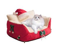 Canapé-Lit pour Chat Chaise de Noël avec Bonnet de Père Noël