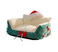 Canapé-Lit pour Chat - Espace Détente Noël avec Chapeau De Père Noël,Canapé De Chat Confortable - pour Cuisine Chambre Salon Véranda Patio Balcon Zone de Jeu Appartement Maison Détente Intérieure