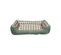 Canapé-lit pour Chien en Velours Côtelé Moelleux 75cm Taille L Vert