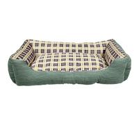Canapé-lit pour Chien en Velours Côtelé Moelleux 75cm Taille L Vert