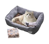 Canapé-lit pour Chien, lit pour Petit Chien, Lit pour Animal de Compagnie de Luxe pour Chiot, Lit pour Petit Chien, canapé-lit Doux et apaisant avec Tapis rafraîchissant, Couverture et jo