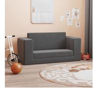 Canapé lit pour enfants 2 places anthracite peluche douce