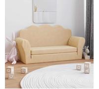 Canapé lit pour enfants 2 places crème peluche douce