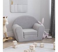 vidaXL Canapé pour enfants Mini-canapé Housse amovible Peluche douce Gris clair
