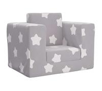 Canapé lit pour enfants Gris clair avec étoiles Peluche douce