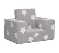 vidaXL Canapé-lit pour enfants Gris clair avec étoiles Peluche douce