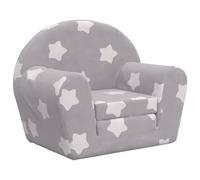 Canapé-lit pour enfants, gris clair avec étoiles, peluche douce, 57 x 90 x 45 cm, housse amovible 2 en 1, fauteuil et mini canapé-lit pour jouer, dormir et lire dans la chambre d'enfant