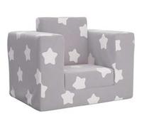 Canapé lit pour enfants Gris clair avec étoiles Peluche douce gris clair avec étoiles G