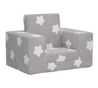 vidaXL Canapé-lit pour enfants Gris clair avec étoiles Peluche douce
