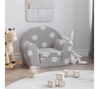 Canapé lit pour enfants gris clair avec étoiles peluche douce Gris G