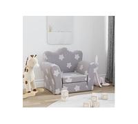 Canapé-lit pour enfants gris clair avec étoiles peluche douce357052