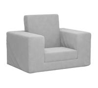 vidaXL Canapé‑lit pour enfants Mini‑canapé Gris clair Peluche douce