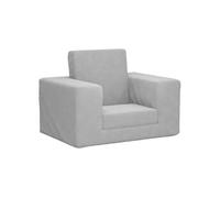 vidaXL Canapé‑lit pour enfants Mini‑canapé Gris clair Peluche douce