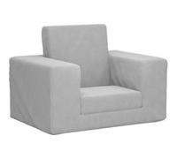 vidaXL Canapé‑lit pour enfants Mini‑canapé Gris clair Peluche douce