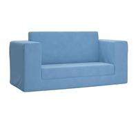 Canapé-lit pour enfants - vidaXL - 2 places - Convertible - Peluche douce - Bleu - Housse amovible