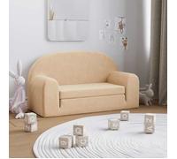 Canapé-lit pour enfants - vidaXL - 2 places - Crème - Peluche douce - 84x(34-90)x45 cm - Housse amovible