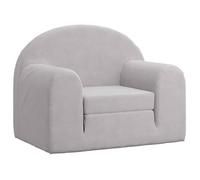 vidaXL Canapé-lit pour enfants Design 2 en 1 Housse amovible Gris clair Peluche douce 52x34x40 cm