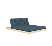 Canapé-lit rabattable 140x200 brut/757 bleu pétrole