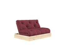Canapé-lit Rabattable Karup Design avec Matelas 140x200 Bordeaux/Brut