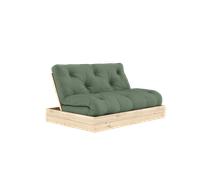 Canapé-lit Rabattable Karup Design avec Matelas 140x200 Vert Olive/brut