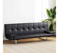 Canapé-lit Réglable avec 2 Oreillers Cuir Synthétique Blanc Crème Salon vidaXL