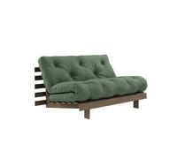 Canapé-lit Roots 140x200 Caroube Brun/756 Vert Olive