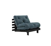 Canapé-lit Roots 90x200 Noir Nuit/757 Bleu Pétrole